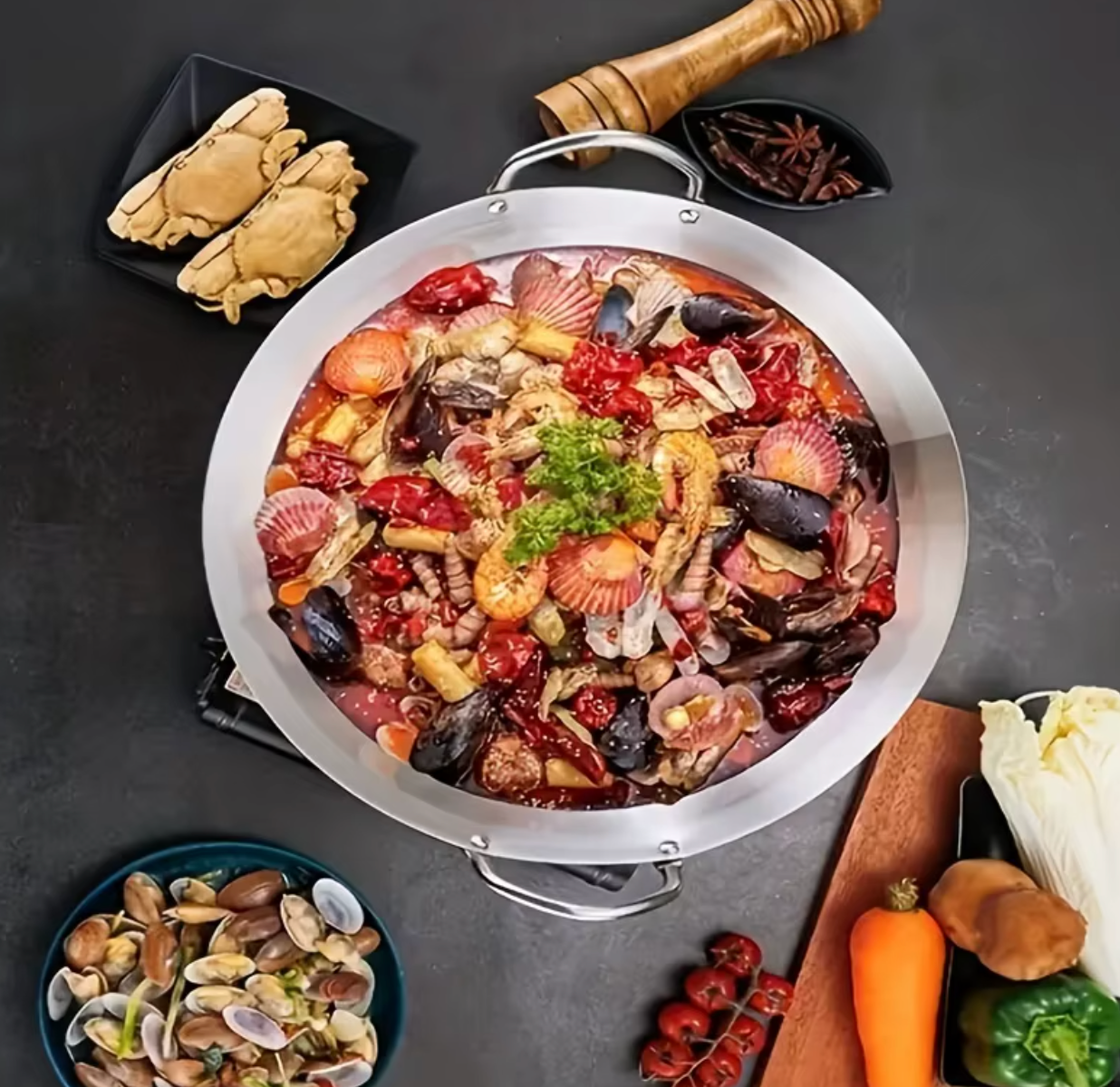 wok-inox-cuisine-fruits-de-mer